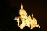 Sacre Coeur At Night Stock Photo