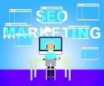 Seo Marketing Shows Search Engines 3d Illustration Stock Photo