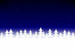 Christmas Tree Snow Dark Blue Sky Stock Photo