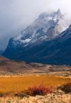 Autumn In Patagonia. Torres Del Paine National Park Chile Stock Photo