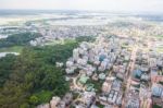 The Helicopter Shot From Dhaka, Bangladesh Stock Photo