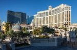 Las Vegas, Nevada/usa - August 1 : View Of The Bellagio, Cosmopo Stock Photo