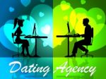 Dating Agency Represents Companies Network And Partner Stock Photo