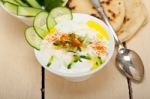 Arab Middle East Goat Yogurt And Cucumber Salad Stock Photo