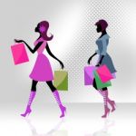 Shopper Women Means Commercial Activity And Adults Stock Photo