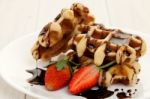 Waffle Dessert Stock Photo