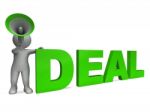 Deal Character Shows Deals Agreement Contract Or Dealing Stock Photo