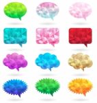 Colorful Polygonal Message Box Stock Photo