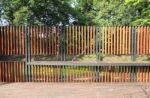 Wooden Walkway In The Park Stock Photo