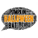 Halloween Words Background Stock Photo