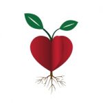 Heart Love Young Plant Flat Icon  Illustration Stock Photo