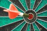 Darts Board With Arrow Stock Photo