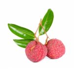 Lychee Or Litchi Isolated On The White Stock Photo