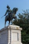 Statue Of Victor Emanuel In Verona Stock Photo