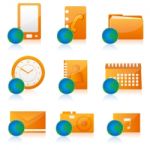 Office Icon Set Stock Photo