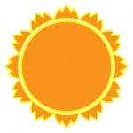 Sun On White Background.  Illustration Stock Photo