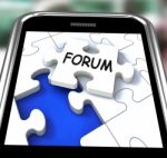 Forum Smartphone Means Online Networks And Chat Stock Photo