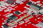 Red Circuit Board Stock Photo