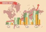 Quarterly Reports Infographic Stock Photo