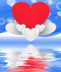 Heart On Heart Clouds Displays Romantic Imagination And Dreams Stock Photo