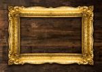 Retro Revival Old Gold Picture Frame Stock Photo