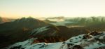 Mystic Landscape With Mountains And Snow Stock Photo