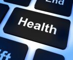 Health Key Showing Online Healthcare Stock Photo