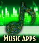 Music Apps Shows Sound Tracks And Acoustic Stock Photo