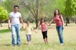 Family In The Park Stock Photo