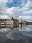 Miroir D'eau At Place De La Bourse In Bordeaux Stock Photo