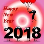 Twenty Eighteen Indicates Happy New Year And Celebrate Stock Photo