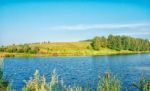 Rural River Landscape Stock Photo