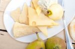 Fresh Pears And Cheese Stock Photo