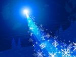 Star Blue Represents Merry Christmas And Bright Stock Photo