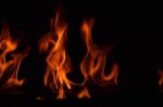 Beautiful Fire Flames On Black Background Stock Photo