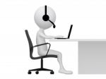 3d Man Support Center Stock Photo