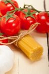 Italian Basic Pasta Ingredients Stock Photo