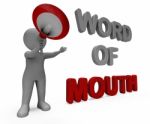 Word Of Mouth Character Shows Communication Networking Discussin Stock Photo