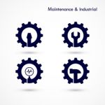 Maintenance And Repair Logo Elements Design.maintenance Service Stock Photo