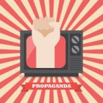 Fist Hand In Retro Television Stock Photo