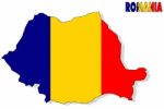 Romania Map Flag Stock Photo