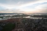 The Helicopter Shot From Dhaka, Bangladesh Stock Photo