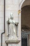 Statues At The Entrance To  Salzburg Cathedral Stock Photo