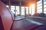 Waiting Chairs Zone In Airport Stock Photo