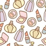 Seamless Pattern Of Cosmetics Illustration Background Stock Photo