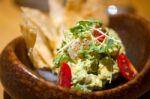 Avocado And Shrimps Salad Stock Photo