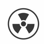 Icon Of Nuclear In Circle Line -  Iconic Design Stock Photo
