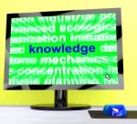 Knowledge Word On Computer Showing Wisdom And Learning Stock Photo