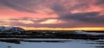 Dawn Breaking Near Jokulsarlon Stock Photo