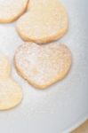 Heart Shaped Shortbread Valentine Cookies Stock Photo